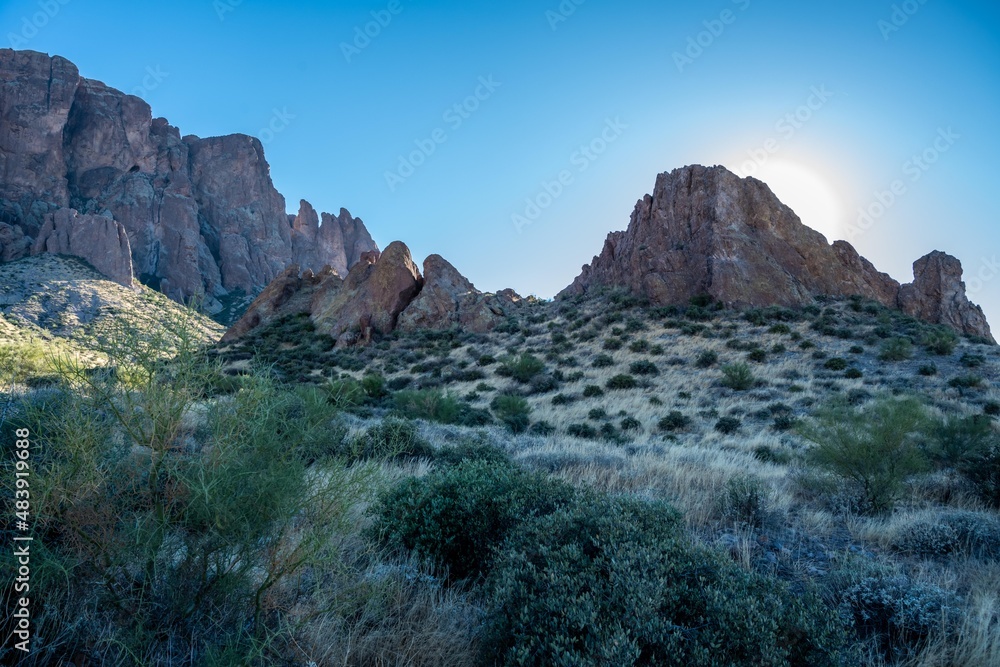 An overlooking view of Lost Dutchman SP, Arizona An overlooking view of Lost Dutchman SP, Arizona