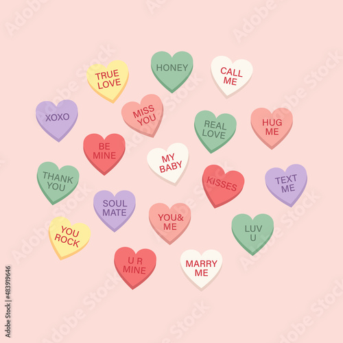 Conversational speech bubbles. Sweetheart cookies. Valentines day. Vector