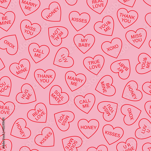 Love Hearts wallpaper. Valentines day Background. Speech bubbles. Vector