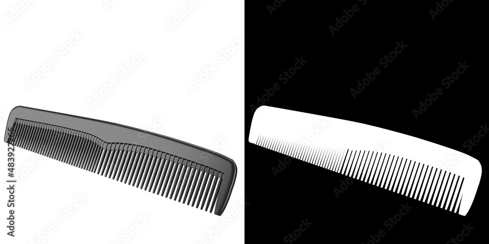 3D rendering illustration of a pocket comb 3D rendering illustration of a pocket comb