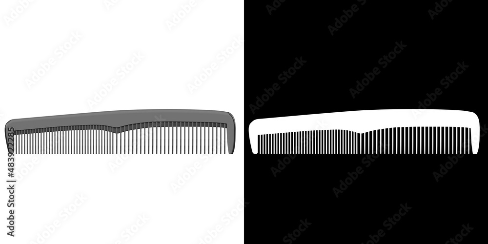 3D rendering illustration of a pocket comb 3D rendering illustration of a pocket comb