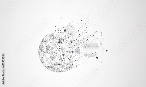 Abstract technology sphere background. Global network consept.