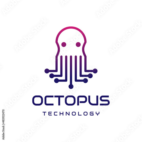 octopus technology logo design