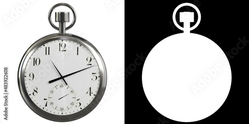 3D rendering illustration of a pocketwatch