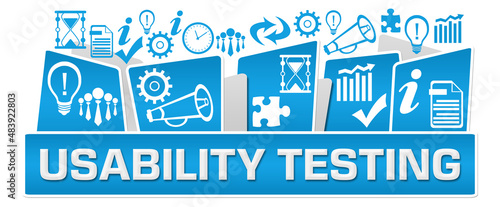 Usability Testing Business Symbols On Top Blue 