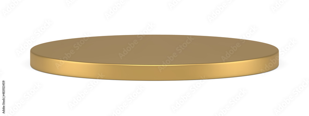 Realistic luxury golden circle pedestal stage podium foundation for show performance vector