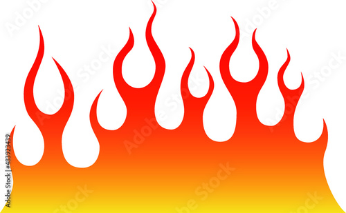 Fire flames isolated on white background. Tribal tattoo design.
