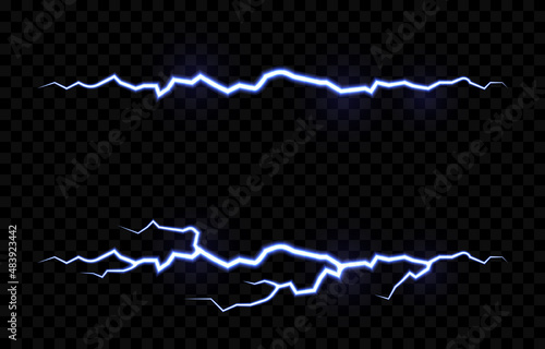 Vector lightning, lightning png, thunderstorm, lighting. Natural phenomenon, light effect. PNG.