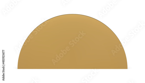 Realistic golden semicircle geometric shape stage tribune for show presentation display 3d vector photo