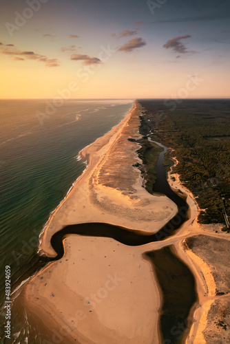 Foto Courant du huchet landes vue du ciel