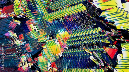 Digital garbage  grange glitch or error. Abstract technology. Futuristic virtual world. Cyberspace background 3d rendering