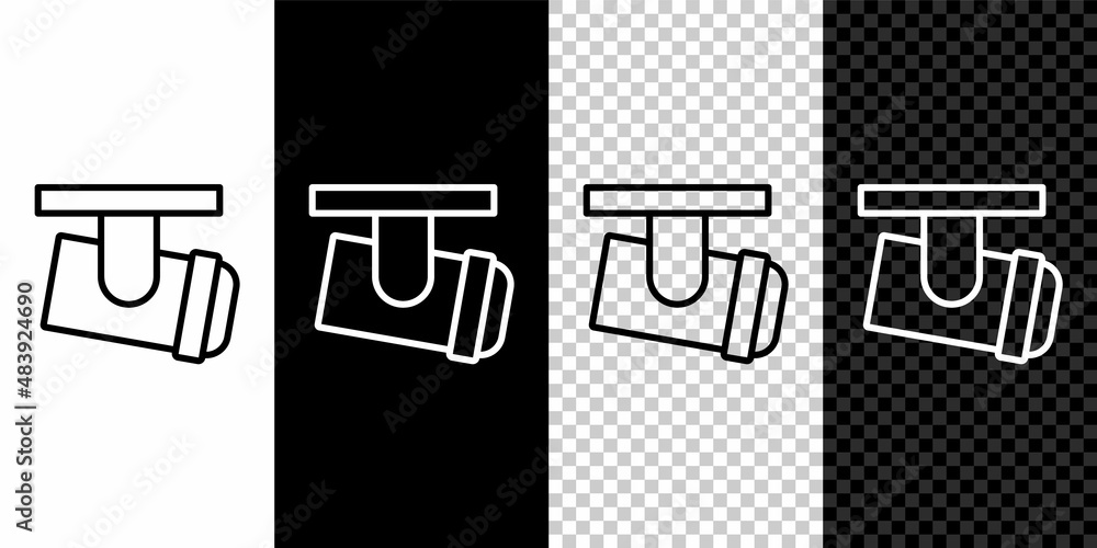 Set line Led track lights and lamps with spotlights icon isolated on black and white,transparent background. Vector Set line Led track lights and lamps with spotlights icon isolated on black and white,transparent background. Vector
