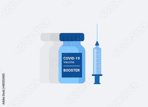 Booster shot. Covid 19 vaccination. Third dose of vaccine. Vector