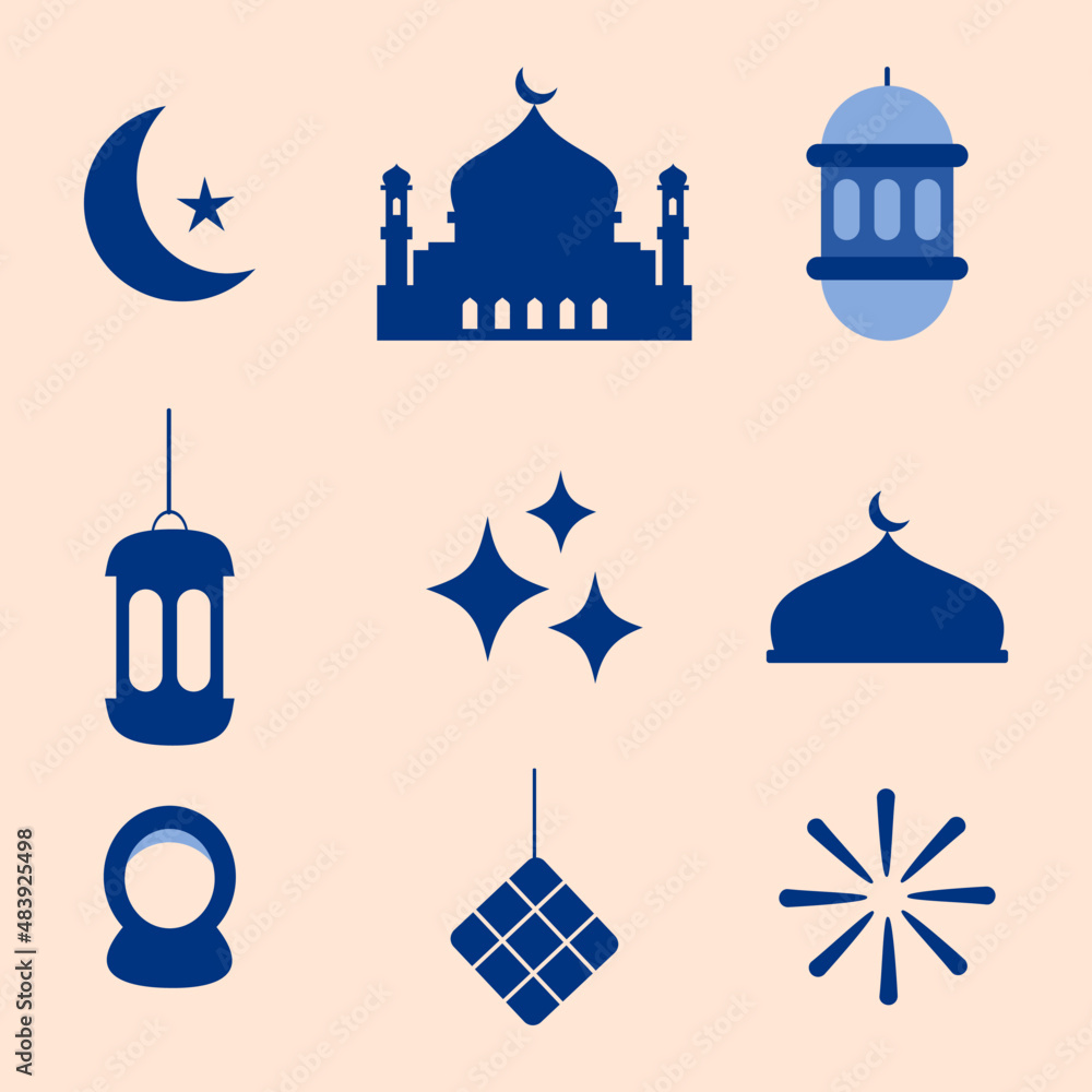 Fototapeta premium set of islamic icons
