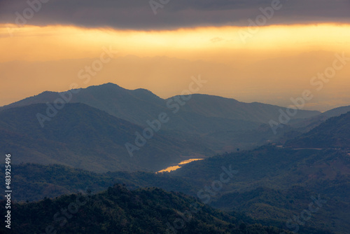 Phu Thap Boek, The beautiful nature of mountain at Phetchabun. Sunset at Phu Man Khao, High mountain located at Lom Kao district. Mountain in mist of Thailand.