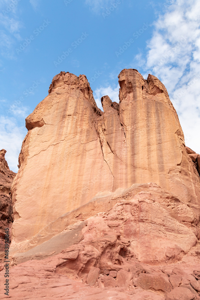 Fototapeta premium Fantastically beautiful mountain nature in Timna National Park near Eilat, southern Israel.