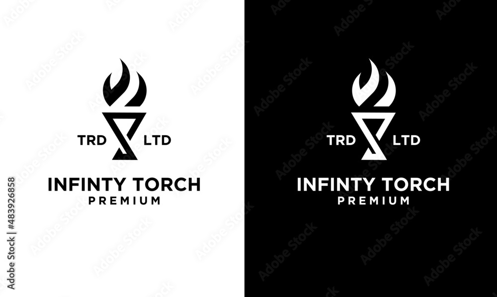premium infinity Torch Logo vector symbol illustration design premium infinity Torch Logo vector symbol illustration design