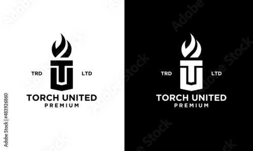 premium initial tu Torch united Logo vector symbol illustration design
