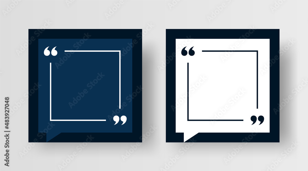 Quote Frames Set. Set of Blank Templates for Quotes. Quotation Mark
