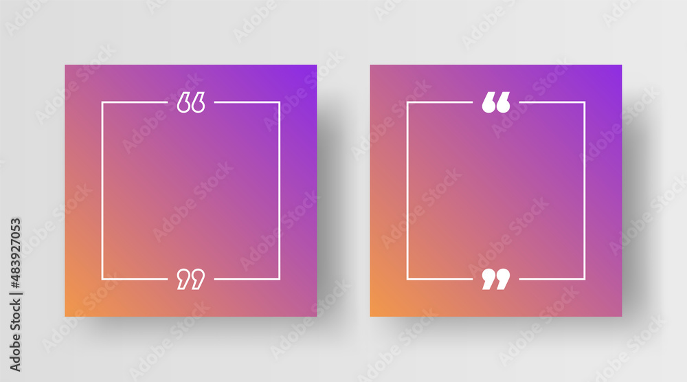 Quote Frame Template for Social Media Post. Editable Square Banner