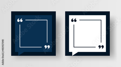 Quote Frames Set. Set of Blank Templates for Quotes. Quotation Mark Border with Copy Space on Speech Bubble Background
