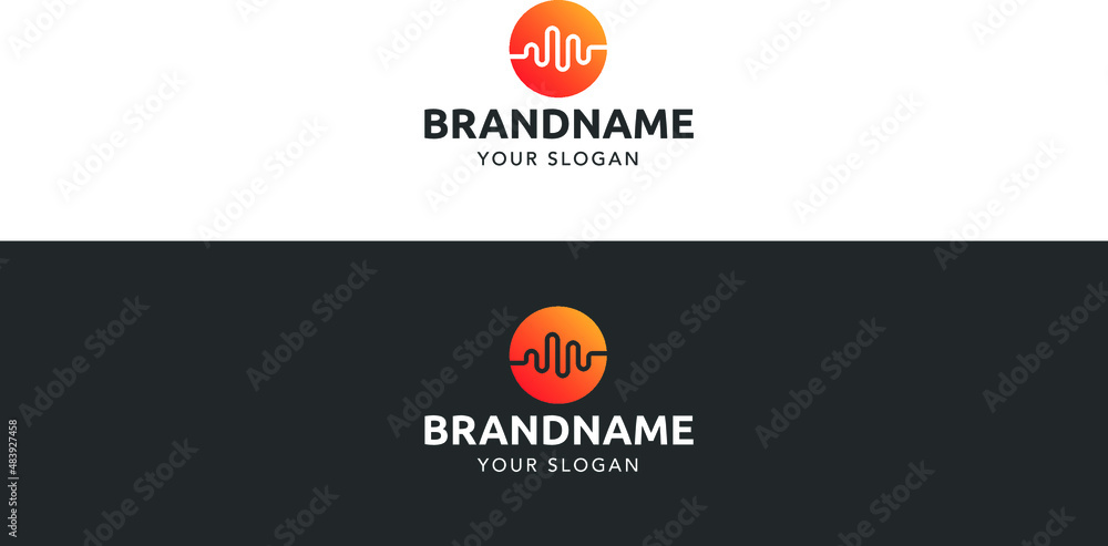 Fototapeta premium Music wave logo