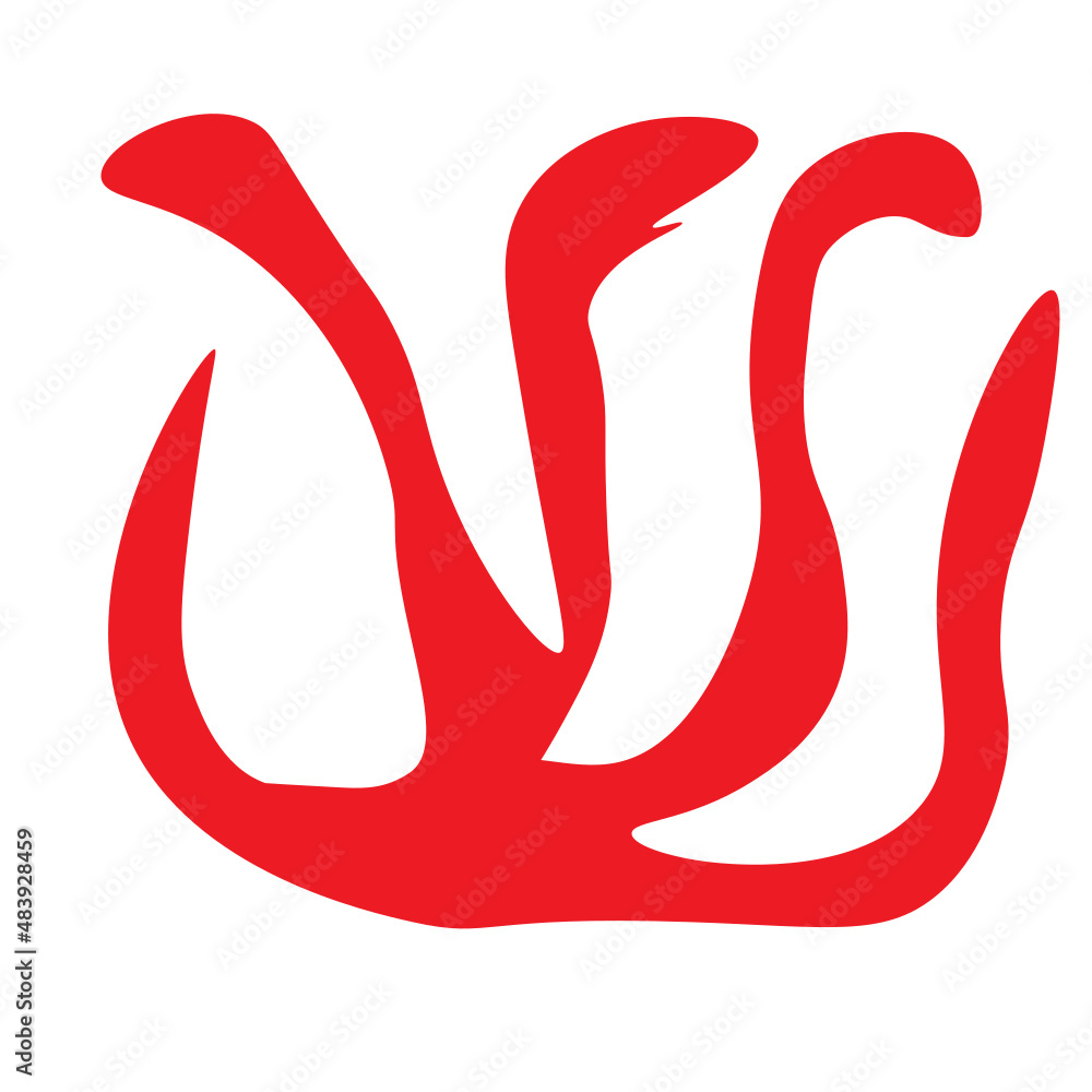 Obraz premium Simple Abstract Shape Cadmium Red