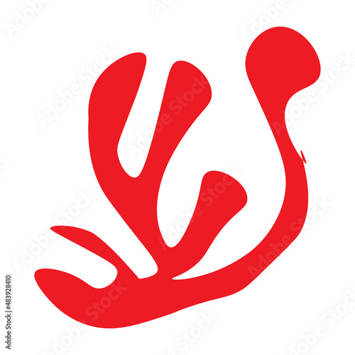 Simple Abstract Shape Cadmium Red