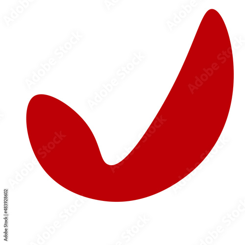 Simple Abstract Shape Cadmium Red