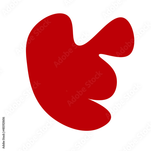 Simple Abstract Shape Cadmium Red