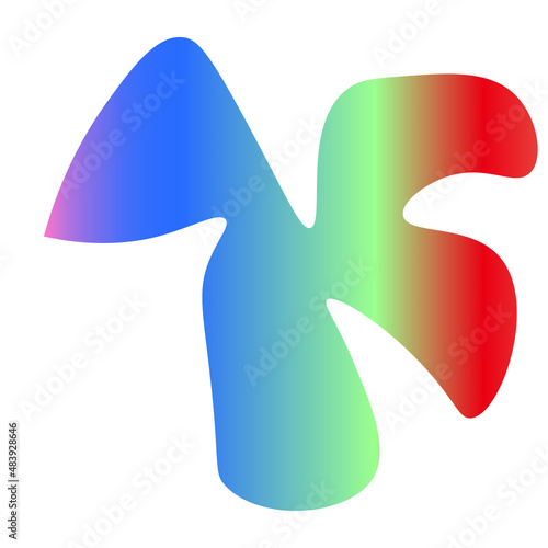 Simple Abstract Shape Cadmium Red