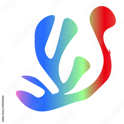 Simple Abstract Shape Cadmium Red