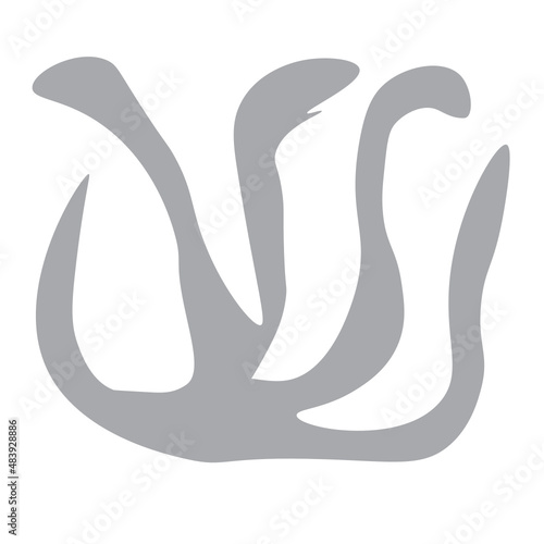Simple Abstract Shape Cadmium Red