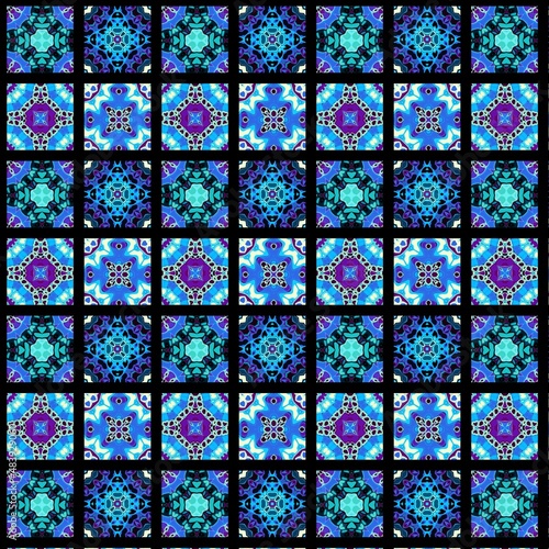 Wallpaper Mural Abstract ornamental decorative pattern of squares. Mosaic art ornamental texture. Torontodigital.ca