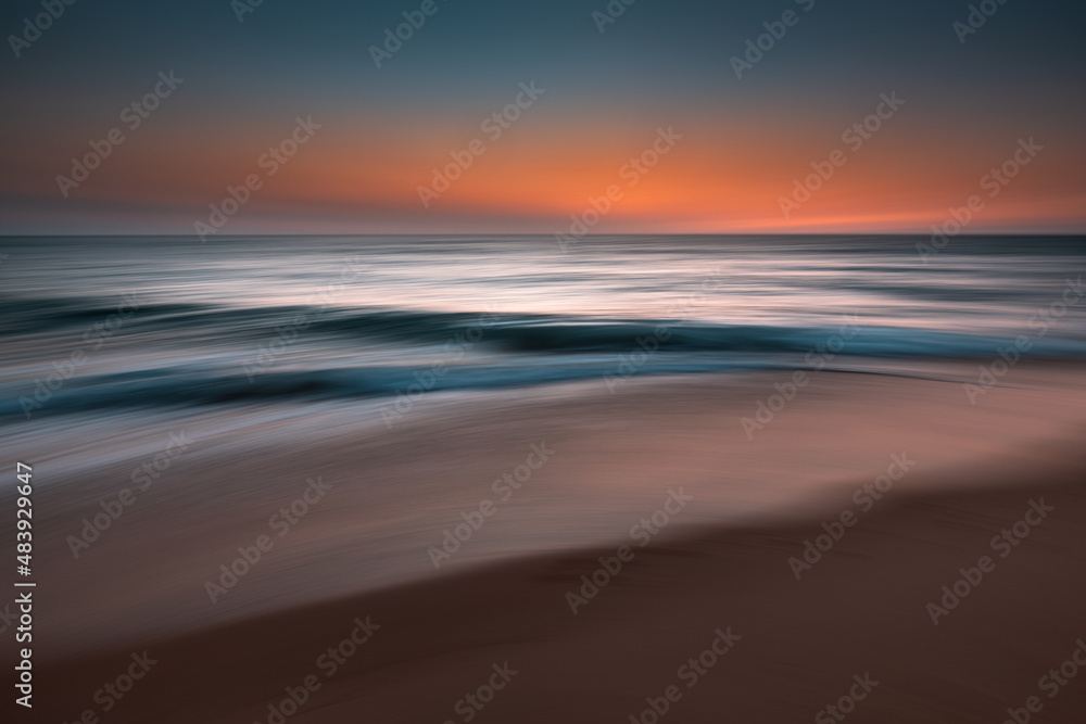 longue exposition mer sunset et plage paysage