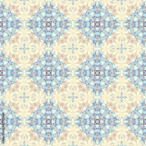 Seamless ornamental decorative pattern. Mosaic art texture.