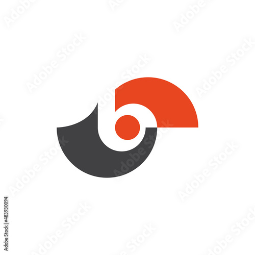 B letter vector symbol with propeller look.