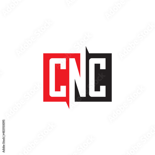 CNC lettering logo design. Vector