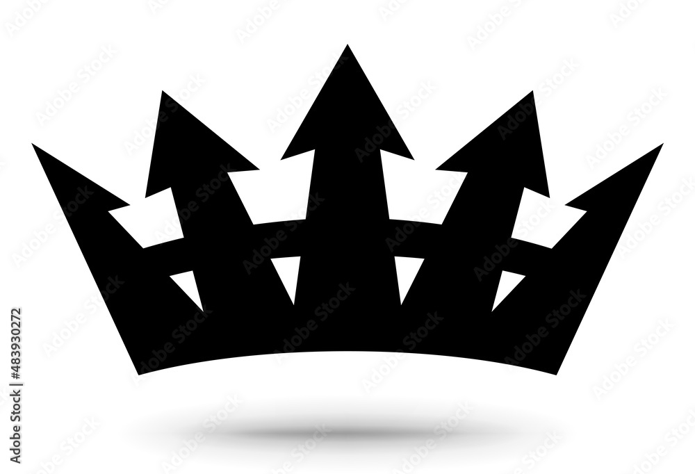 Icon of the crown of the ancient Greek god. The headdress of a mythological character. Isolated on white.