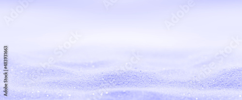 Marine Purple sand background. Beach holiday summertime. Panoramic banner. Trendy Toned in Color of the year 2022, Very Peri. © ruslan_khismatov