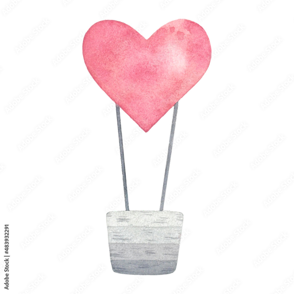 Hot air balloon with heart