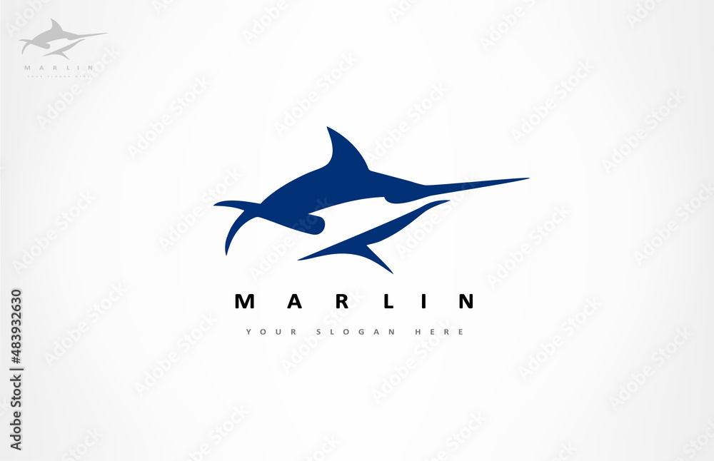 Fototapeta premium Marlin fish logo vector design