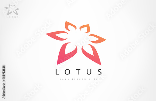 Lotus flower logo vector design