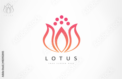 Lotus flower logo vector design