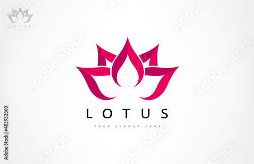 Lotus flower logo vector design
