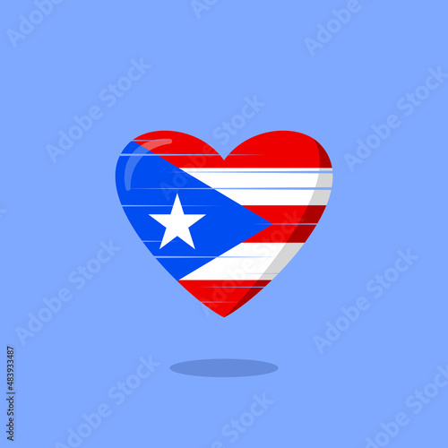 Free Download Puerto rico flag shaped love illustration - GFXLoad