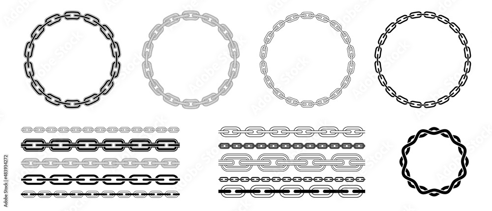 Cool Chain Brush Circle Shape Vector Design.