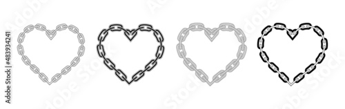 Chain Heart Sign Vector Design.