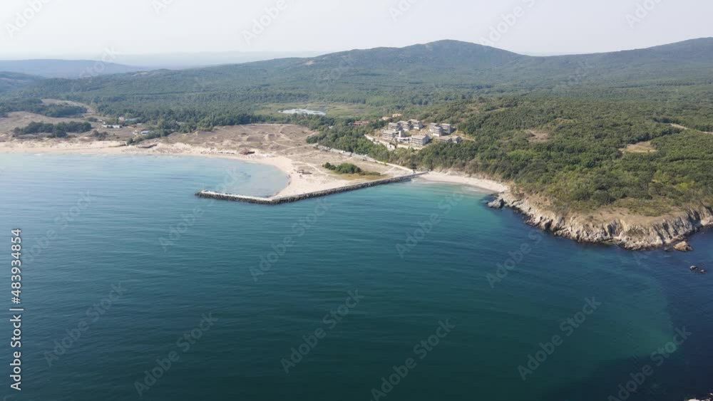 Amazing Aerial view of Arkutino beach, Burgas Region, Bulgaria 