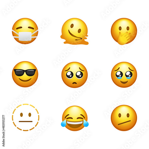 Social media emojis isolated on white background. Emoticons symbol modern, simple, vector, icon for website design, mobile app, ui. Vector Illustration